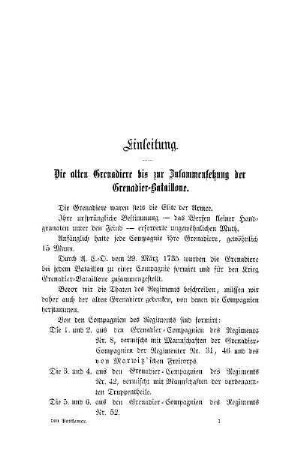 Die alten Grenadiere bis zur Zusammensetzung der Grenadier=Bataillone