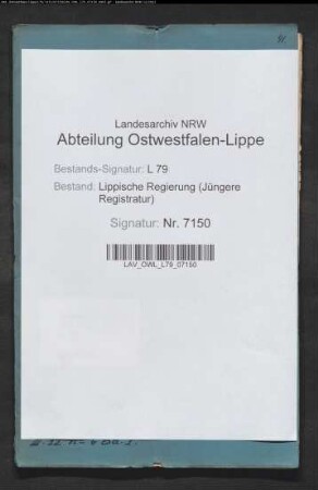 Wasserleitung der Dorfsgemeinde Schötmar