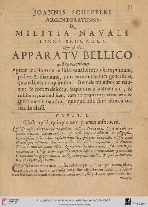 Caput I: Classis quid, quisque eam primus instituerit
