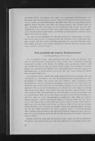 Was geschieht mit unseren Kirchensteuern?