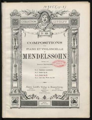 No. 3: Sonate pour piano et violoncelle op. 58 : comp. 1843
