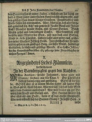 X. Angezündetes Liebes-Flämmlein, herfür scheinend In der Barmhertzigkeit gegen den Nächsten