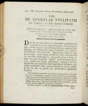 VIII. De Querelae Nullitatis Et Adpellationis Coniunctione