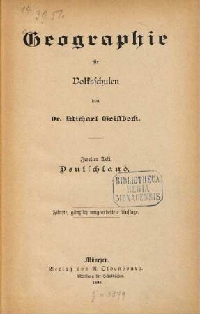 Geographie für Volksschulen, 2