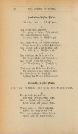 Zweiunddreißigster Psalm. Aus der idealen Schatzkammer.