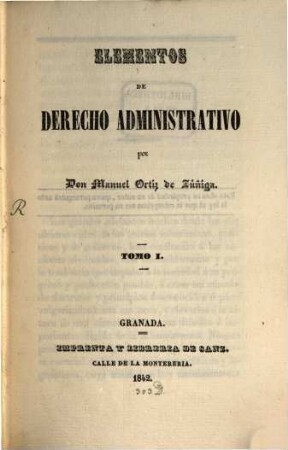 Elementos de derecho administrativo, 1