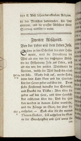 Zweiter Abschnitt. Von der Lehre und dem Leben Jesu.