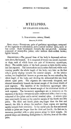 Myriapods. By C. Girard
