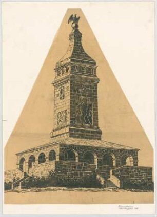 Fischer, Theodor; Berg am Starnberger See - Rottmannshöhe (Bayern); Bismarckturm - Perspektive