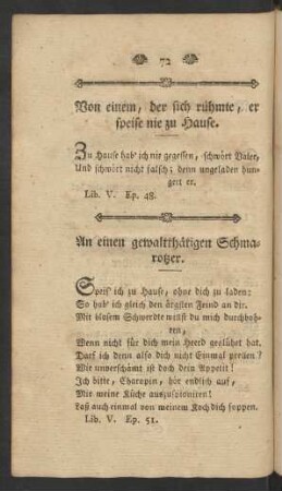 An einen gewaltthätigen Schmarotzer
