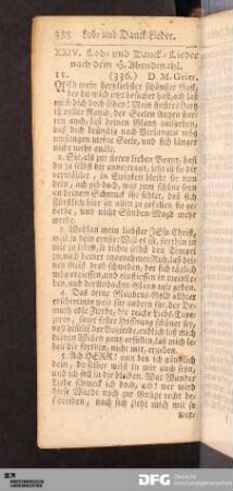 XXIV. Lob- und Danck-Lieder nach dem H. Abendmahl.