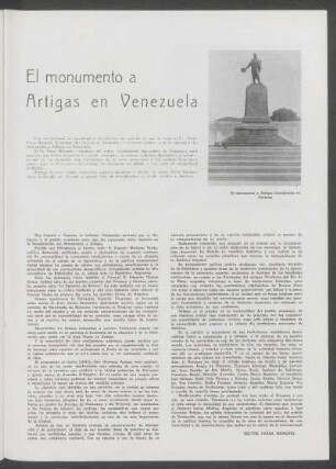 El monumento a Artigas en Venezuela