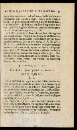 Titulus XI. De his, quae fiunt a maiore parte capituli.
