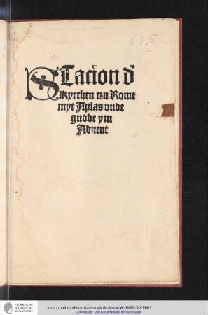 Stacion d´ Kyrchen czu Rome myt Aplas unde gnade ym Advent