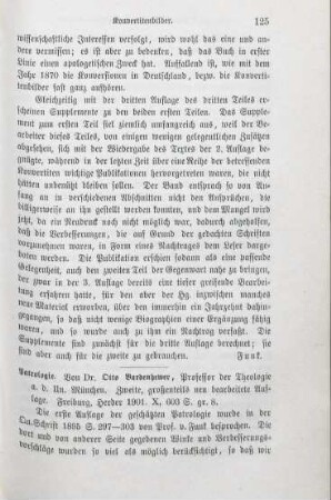 125-126 [Rezension] Bardenhewer, Otto, Patrologie