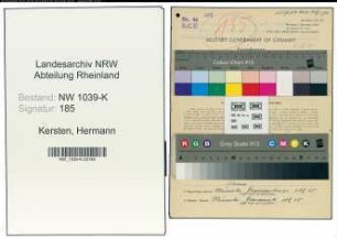 Entnazifizierung Hermann Kersten , geb. 13.12.1902 (Zimmermann)