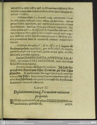 Caput II. Definitionem itemque Formalem rationem proponit