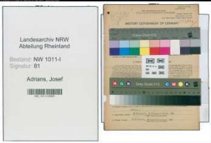 Entnazifizierung Josef Adrians , geb. 08.02.1893 (Malermeister)