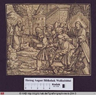 Christus vertreibt die Wechsler und Händler aus dem Tempel.