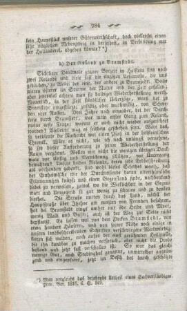 b) Der Roland zu Bramstedt.