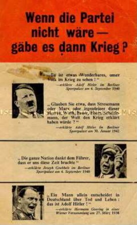Anglo-amerikanisches Abwurf-Flugblatt mit Zitaten führender NSDAP-Politiker