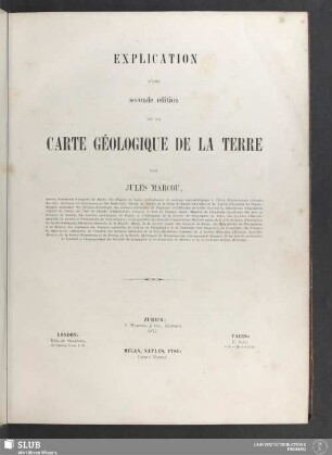 Explication d'une seconde édition de la Carte Géologique De La Tèrre