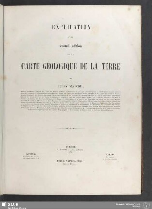 Explication d'une seconde édition de la Carte Géologique De La Tèrre