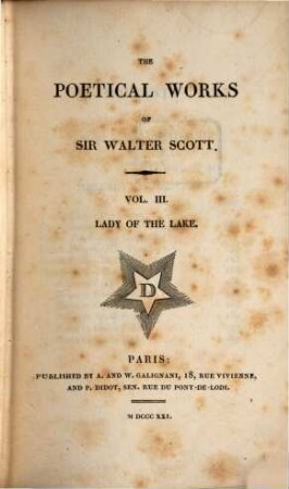 The poetical works of Sir Walter Scott, 3. Lady of the lake