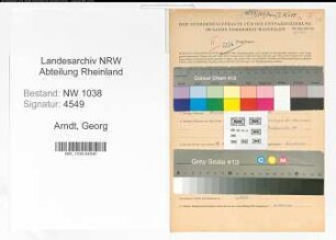 Entnazifizierung Georg Arndt , geb. 08.03.1908 (Angestellter)