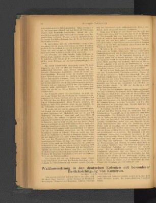 Waldausnutzung in den deutschen Kolonien mit besonderer Berücksichtigung von Kamerun.