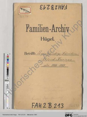 Schriftwechsel zwischen Alfred Krupp und Albert Pieper