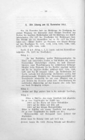 5. 209. Sitzung am 18. November 1911.
