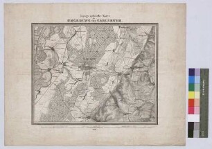 Topographische Karte der Umgebung von Karlsruhe