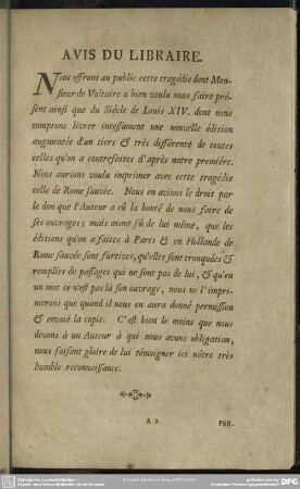 Avis Du Libraire