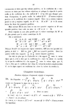 Chapitre troisième. Fonctions elliptiques d'arguments négatifs et imaginaires.