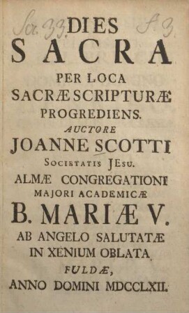 Dies Sacra Per Loca Sacræ Scripturæ Progrediens