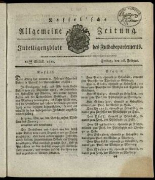 20tes Stueck, Freitag, den 16. Februar 1810