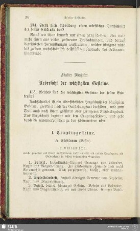 Fünfter Abschnitt. Uebersicht der wichtigsten Gesteine