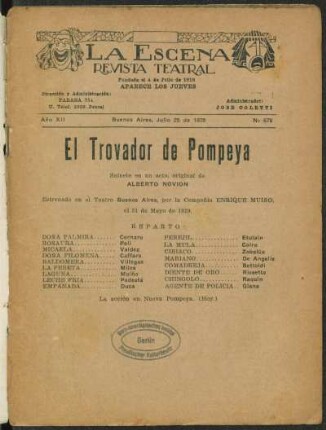 El trovador de Pompeya : sainete en un acto