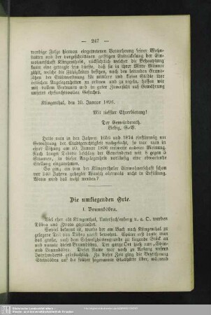 Die umliegenden Orte