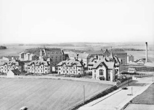 Bautzen. Ehemalige Landesstrafanstalt mit Kirche im Bau (um 1910)