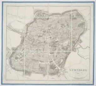 Plan von Nürnberg, 1:5 000, Radierung, um 1820