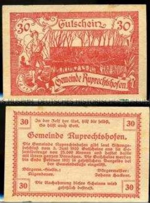 Ruprechtshofen, Oberösterreich 30 Heller