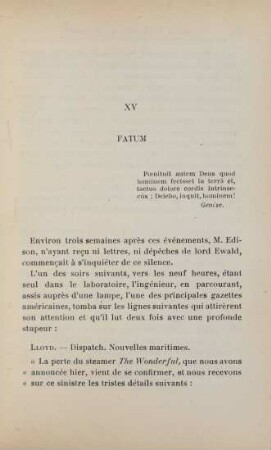 XV. Fatum