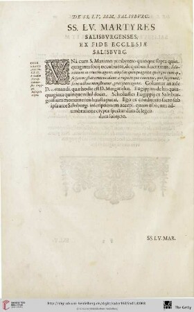 SS. LV. Martyres Salisburgenses