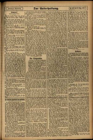 Zweite Ausgabe vom Donnerstag, den 14. August 1924.