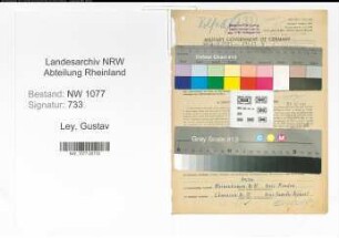 Entnazifizierung Gustav Ley , geb. 04.10.1911 (Polizei)
