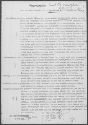 Merklingen (Alb): Inspektionsbericht 1963