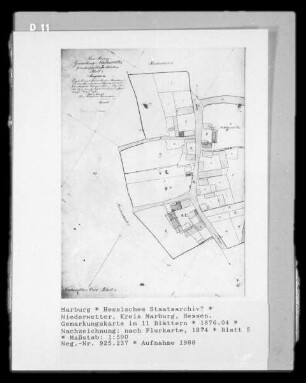 Niederwetter, Kreis Marburg, Hessen. Gemarkungskarte in 11 Blättern — Blatt 5