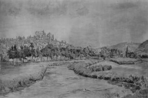 Ansicht der Stadt Marburg von Süden